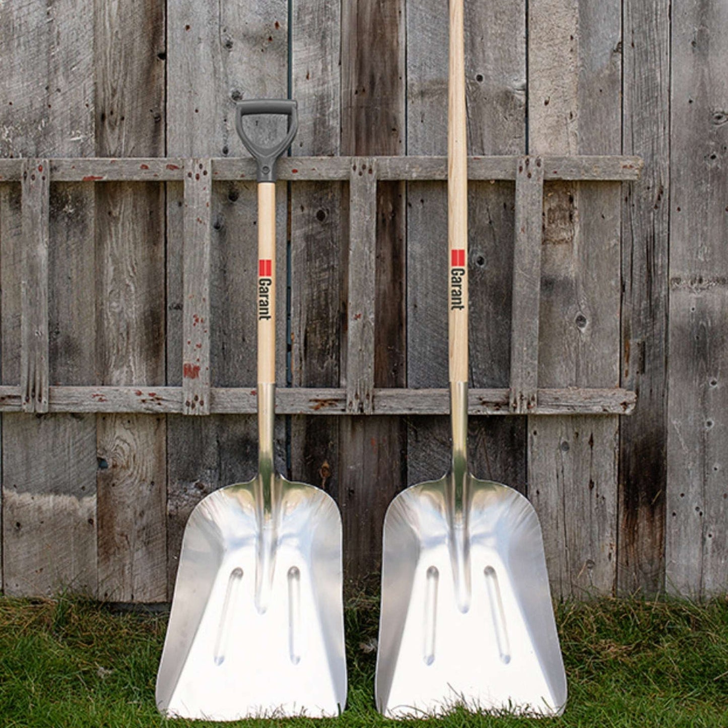 Grain scoop with aluminum blade