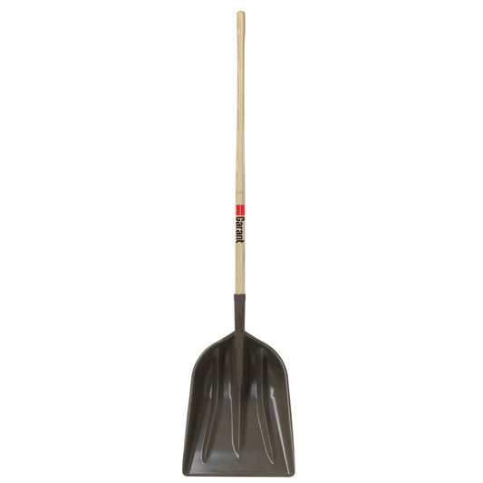 15-Inch Grain Scoop with ABS Plastic Blade and Long Hardwood Handle