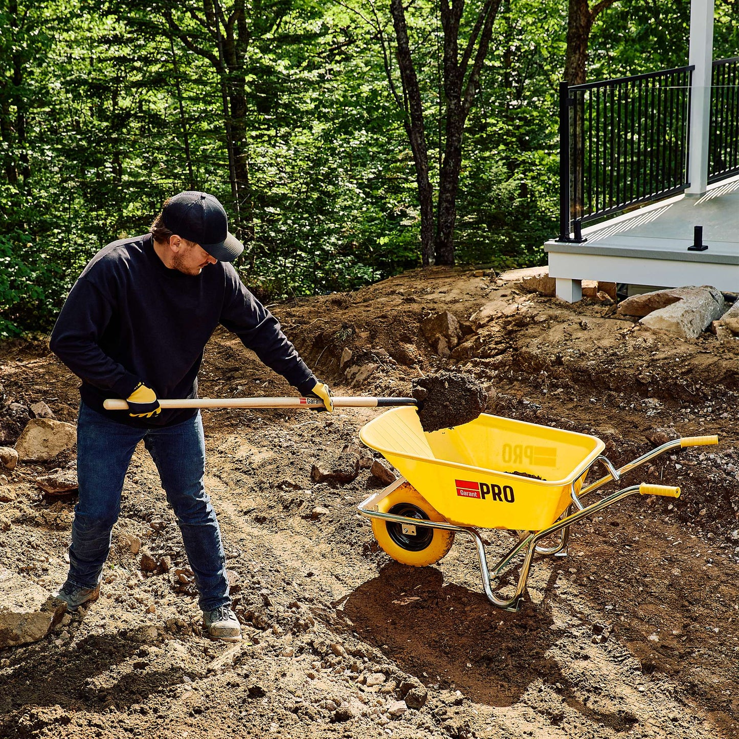Pelle ronde long manche en bois