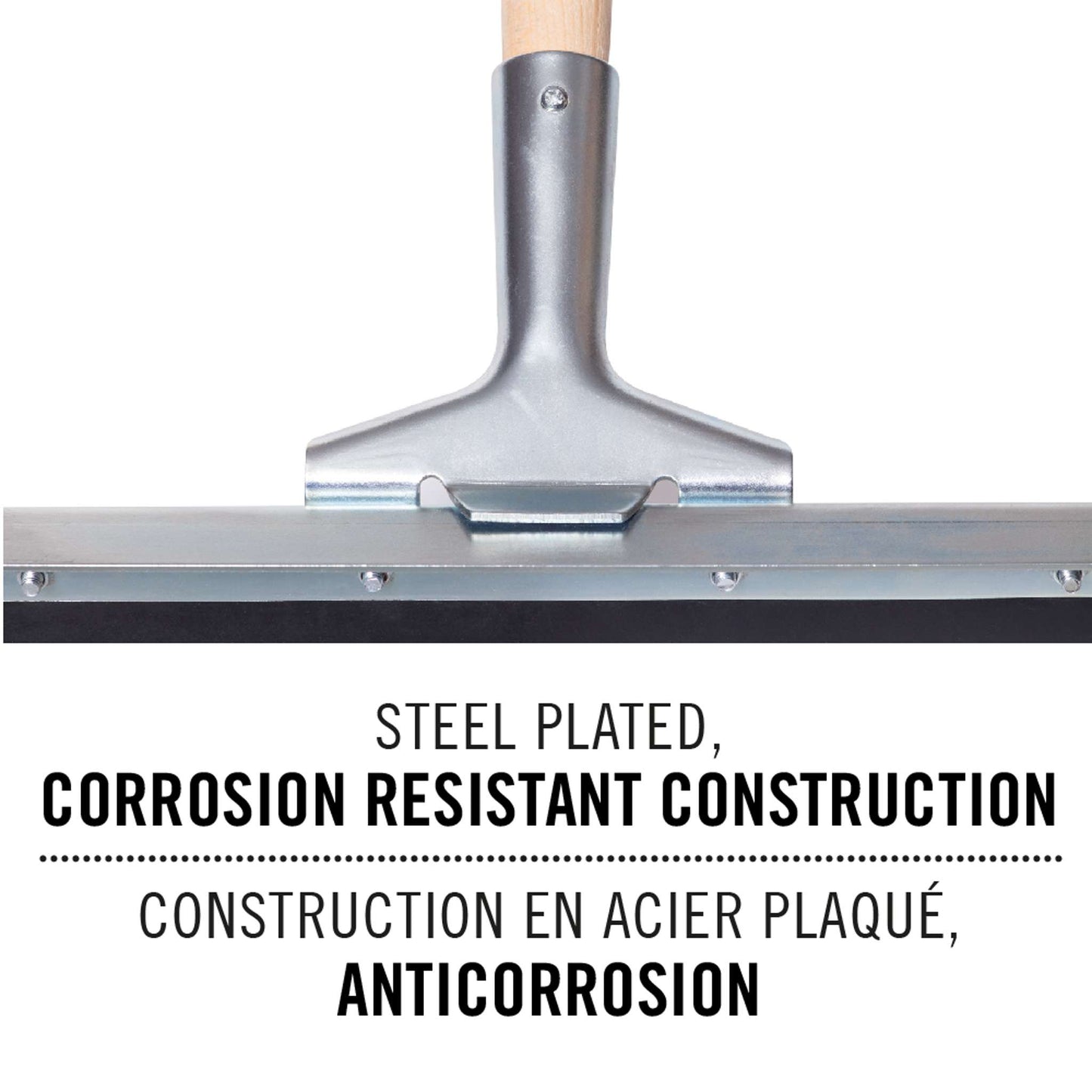 Floor squeegee, curved rubber head 24"