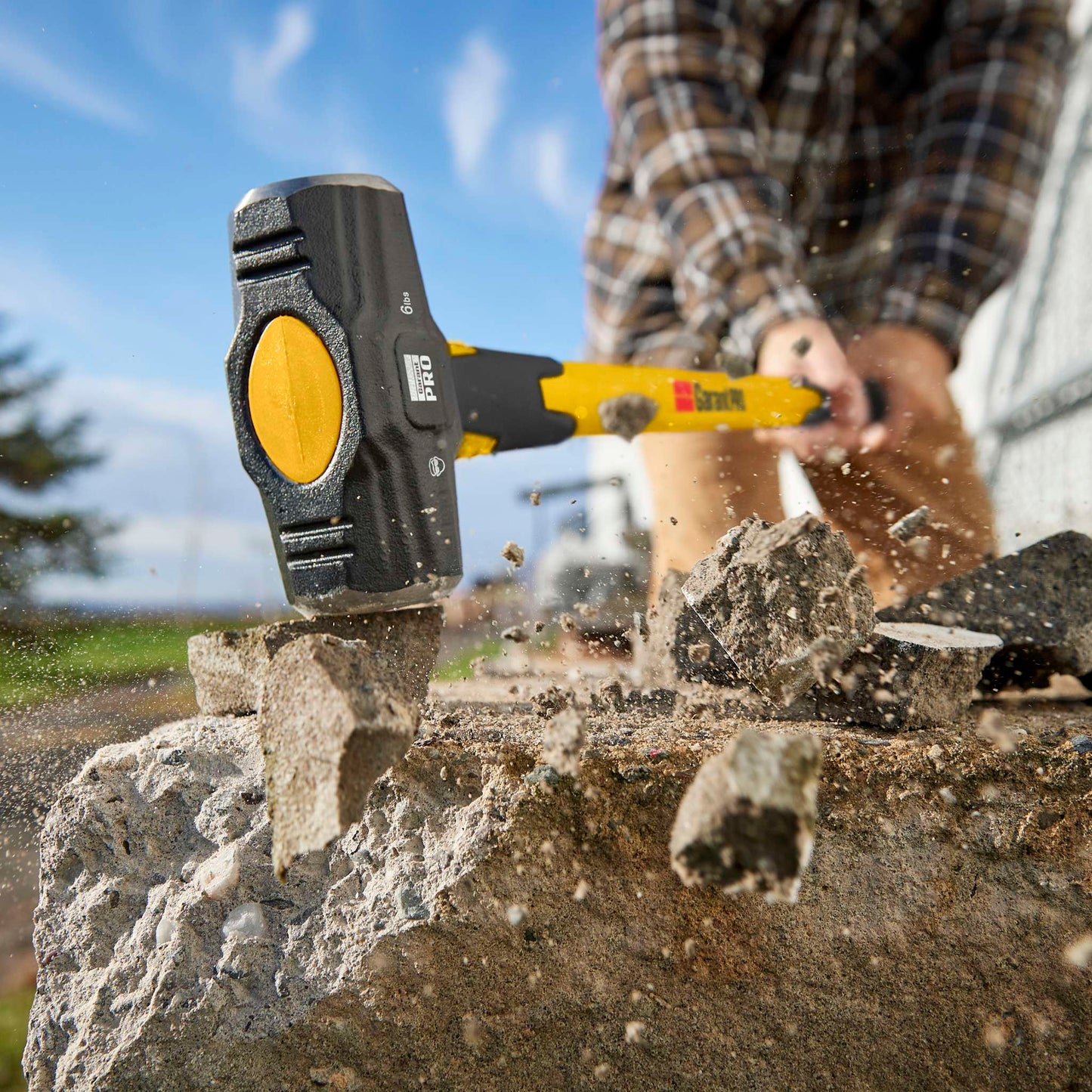 6 lbs sledge hammer, fiberglass handle