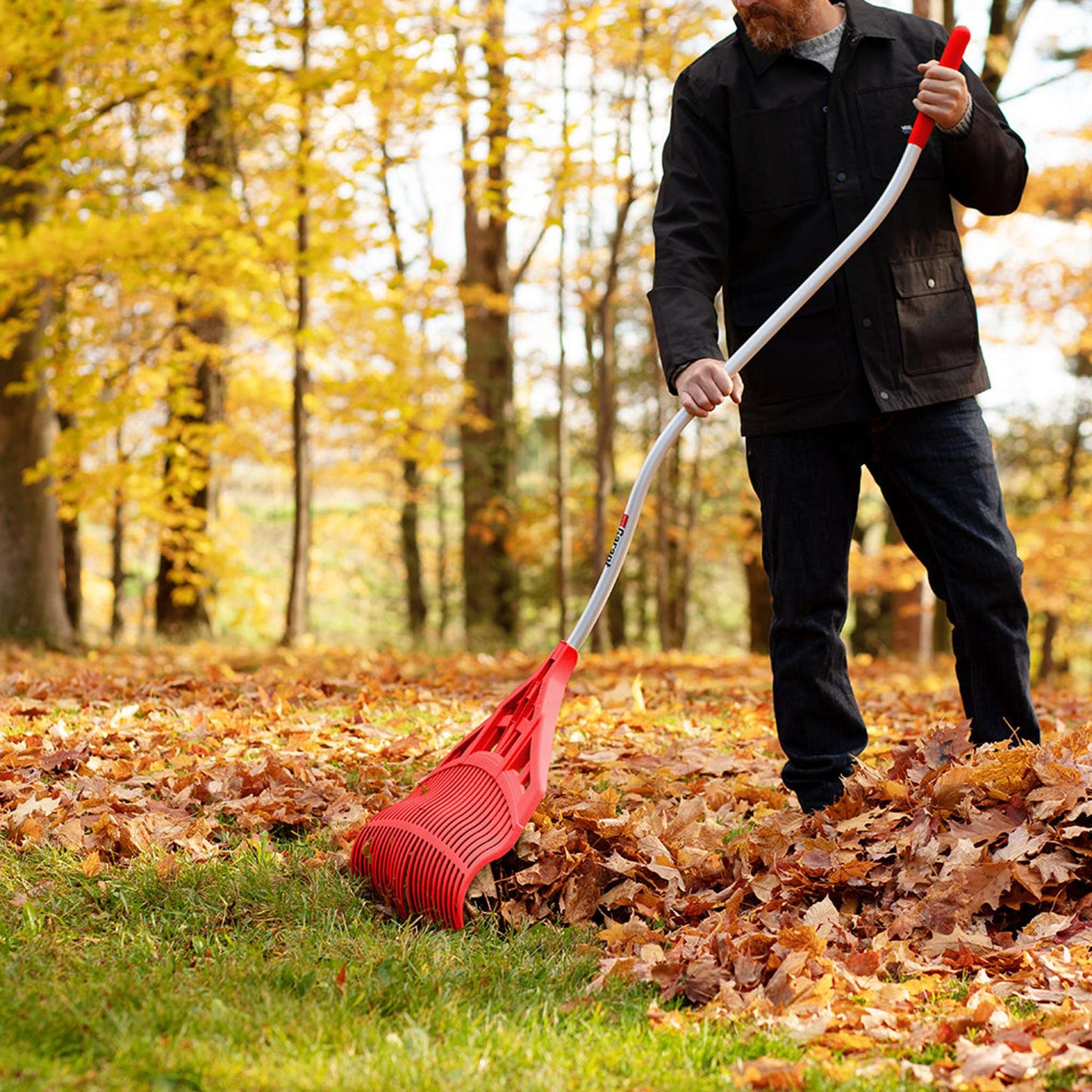 Leaf rake, 30" polypro ultralight leaf rake, ergo aluminum handle, Garant