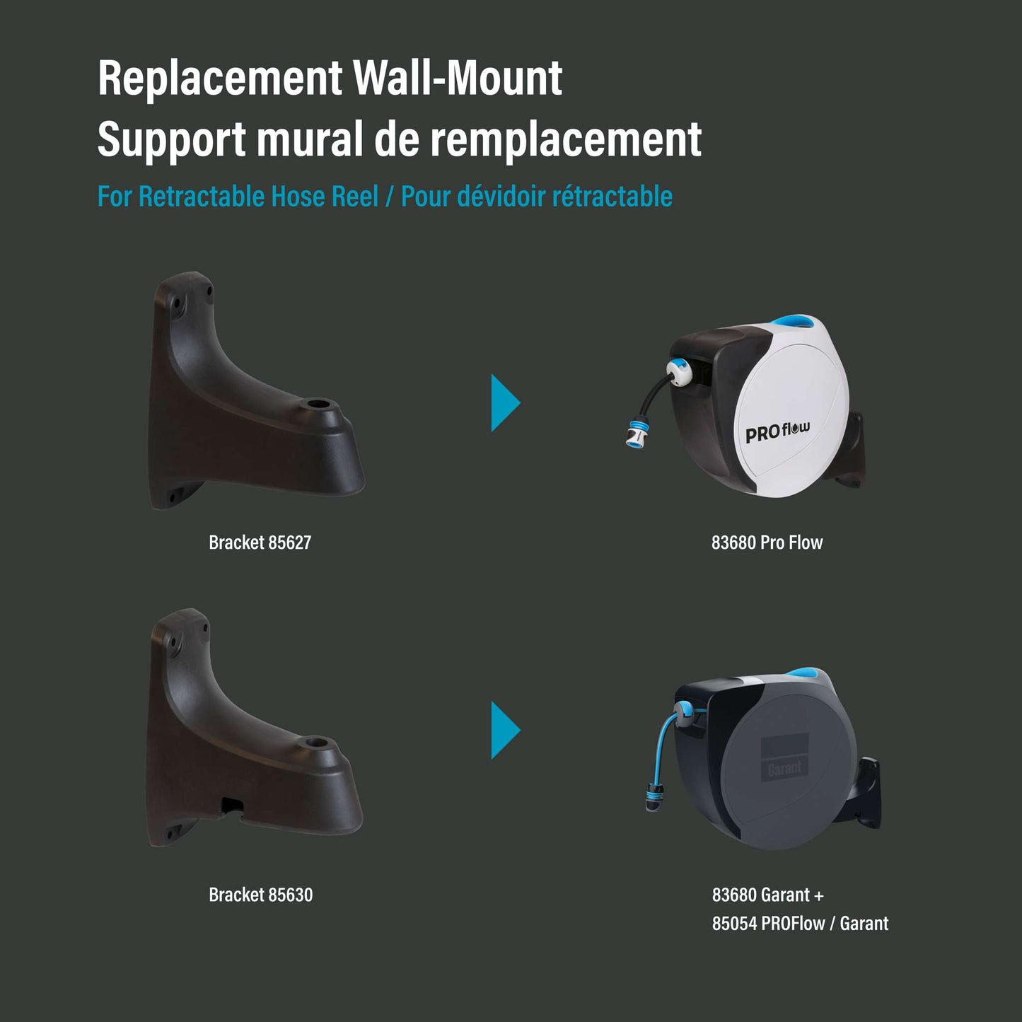 Bracket for Retractable Wall Mount Hose Reel