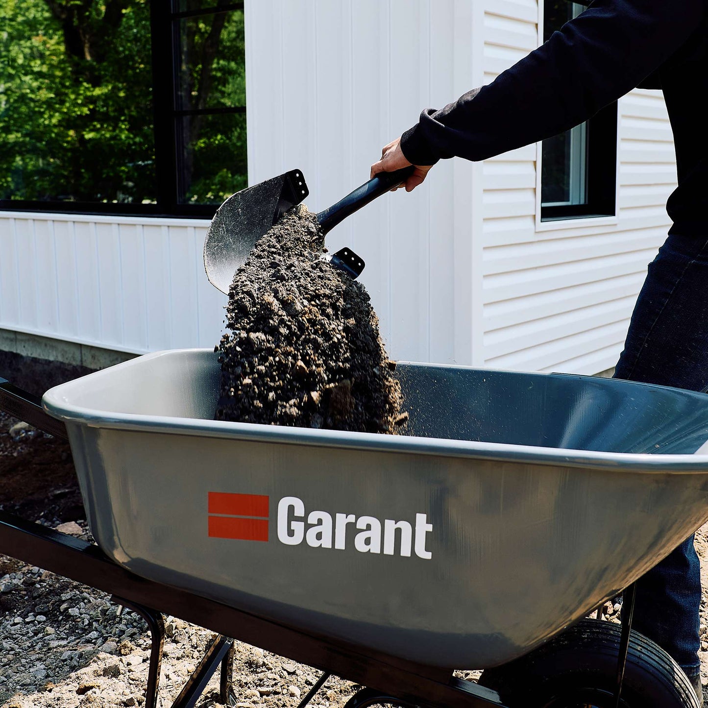 5 ft³ Gardening Wheelbarrow, Steel Tray