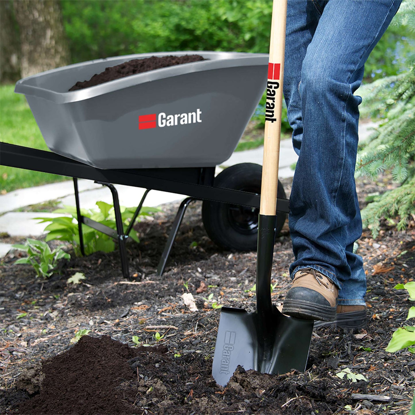 5 ft³ Wheelbarrow, Polyethylene Tray