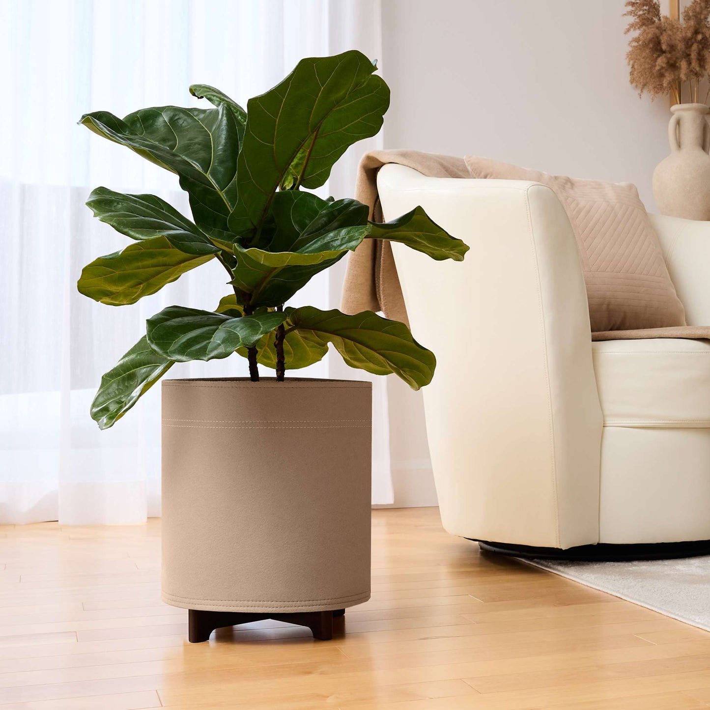 Jardinière Hygge en feutre 12 po avec système auto-arrosant