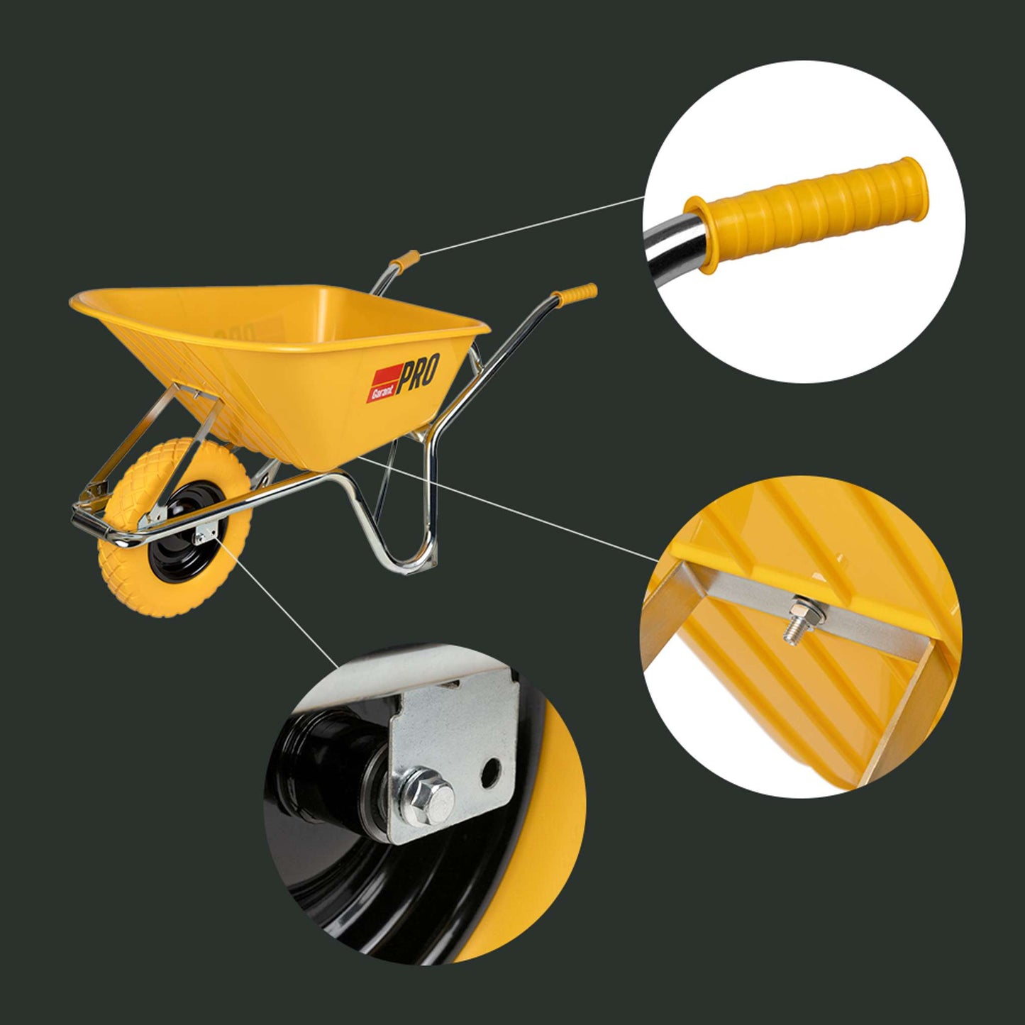 Brouette industrielle cuve en poly 6 pi³