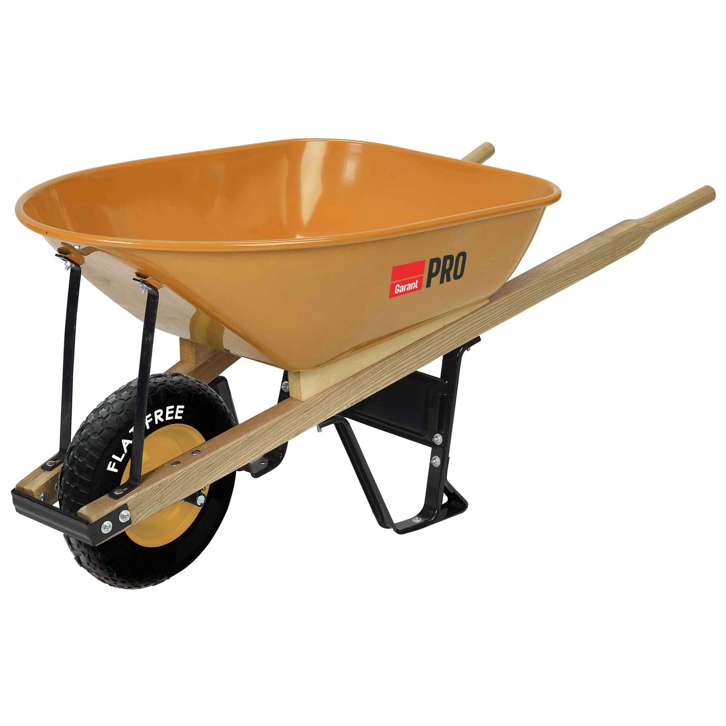 Wheelbarrow steel tray, 6 cu ft, flat free tire