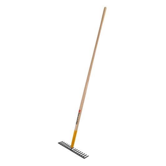 Level rake, wood handle
