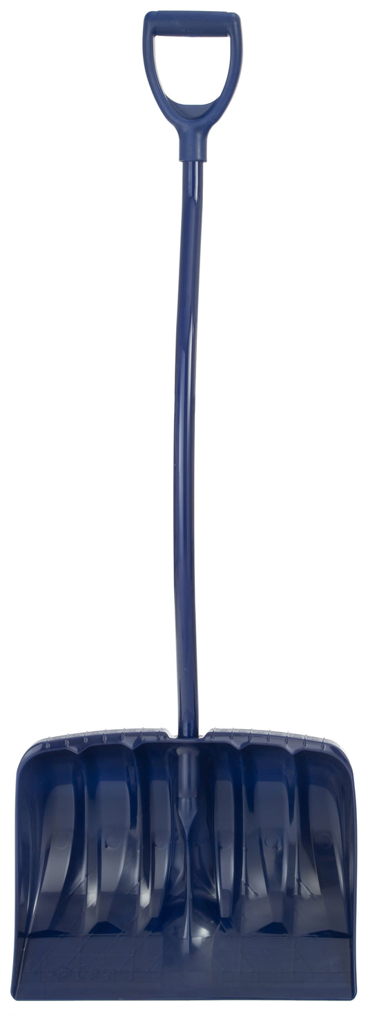 Snow shovel, ergo aluminum handle, 19" poly blade
