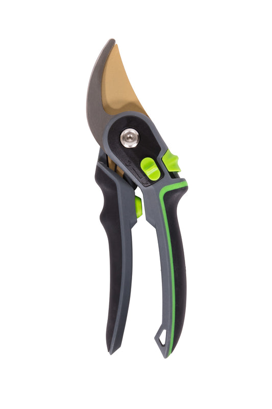 Bypass Pruner, Titanium-covered Blade, Ajustable Opening, Non-Slip Handle
