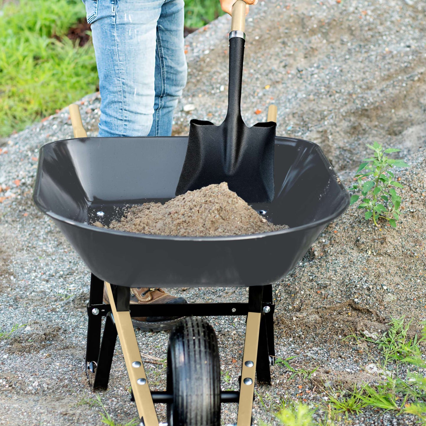 Brouette cuve en acier, 4 pieds cubes
