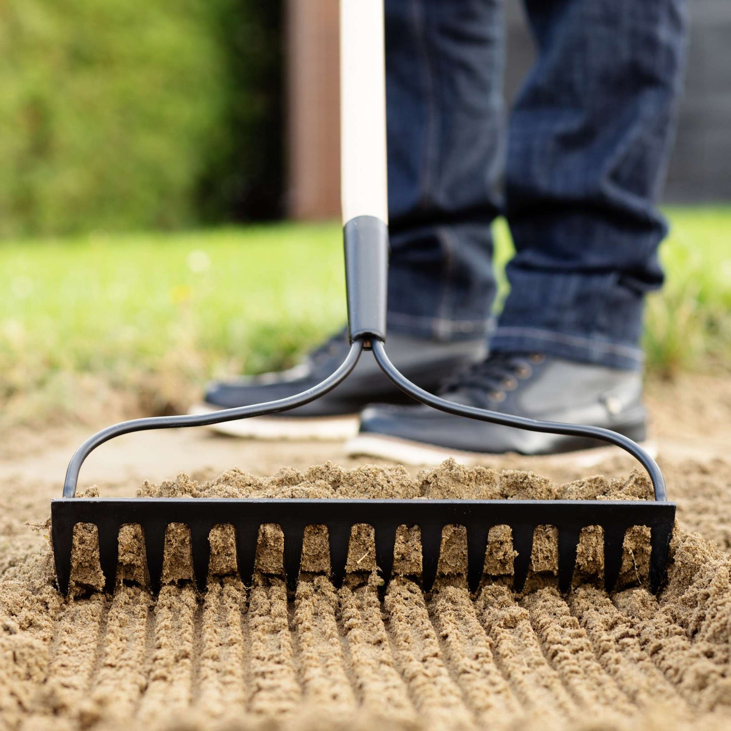 Bow rake wood handle