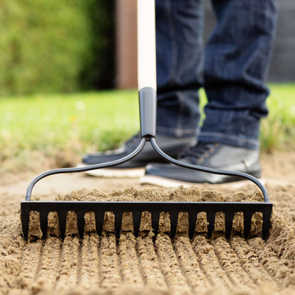 Bow rake wood handle