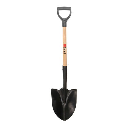 Round Point Tempered Steel Shovel with D-Grip Handle