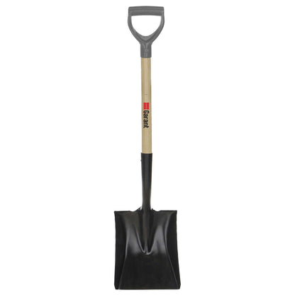 Square point shovel, wood handle, D-grip