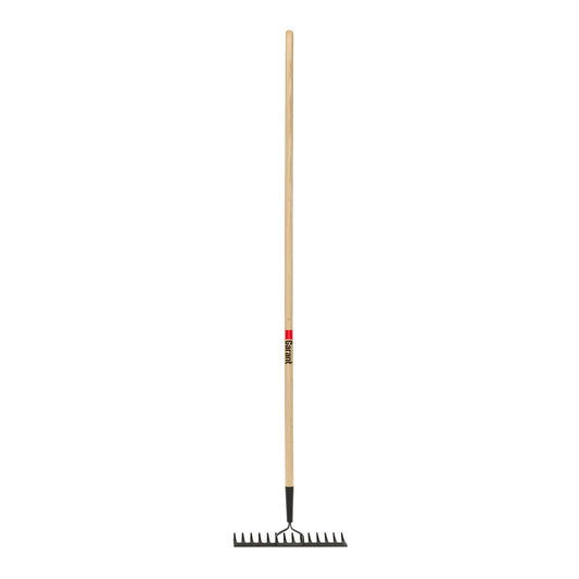 Level rake, wood handle
