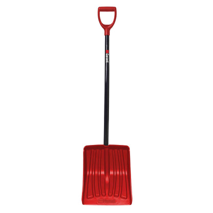 Snow shovel, ergo aluminum handle, 13.9" poly blade