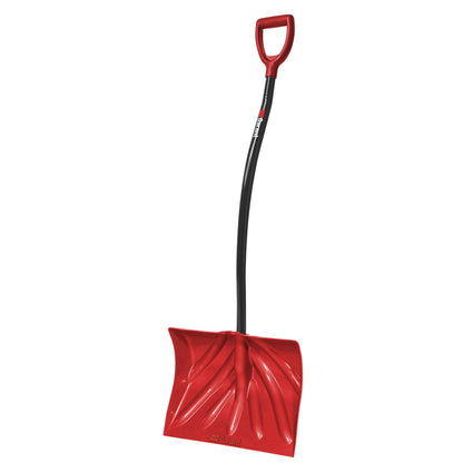 Snow shovel, ergo aluminum handle, 18" poly blade