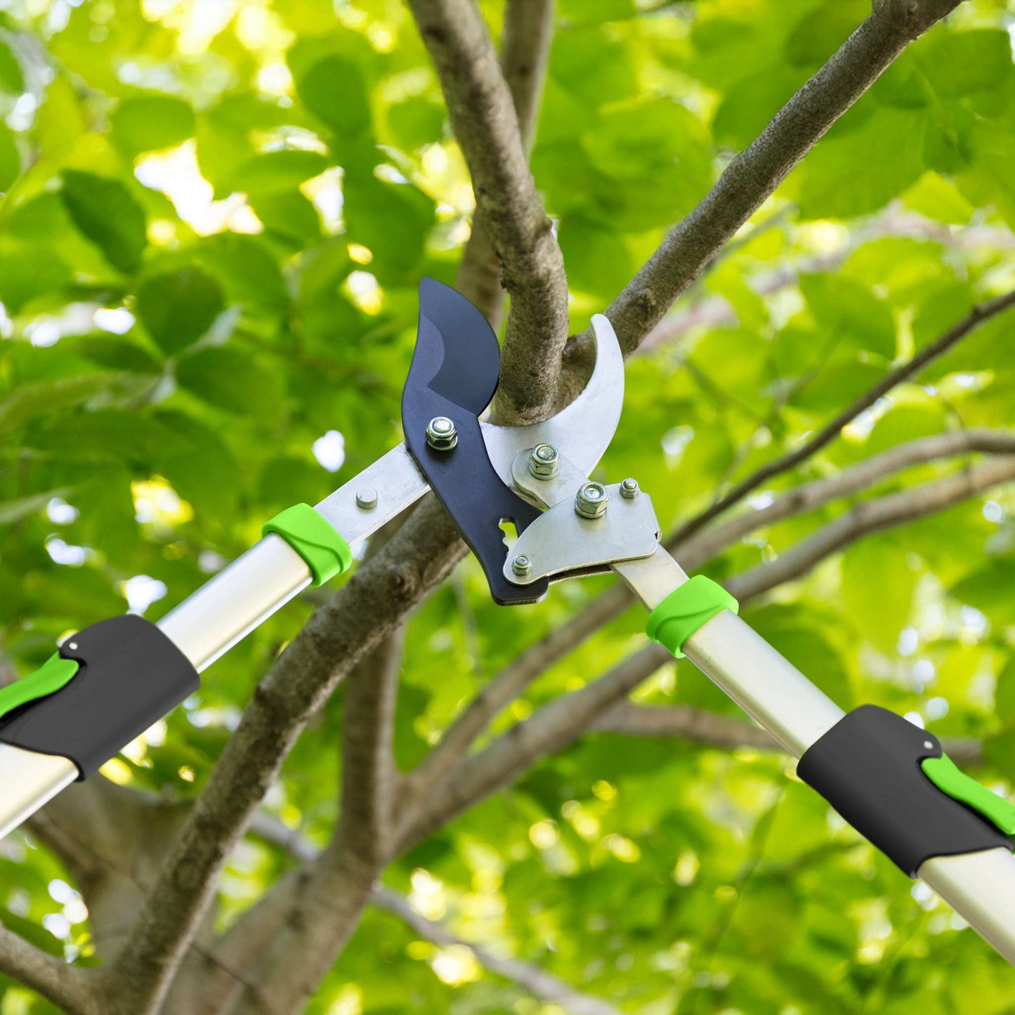 Bypass lopping shears, telescopic handles