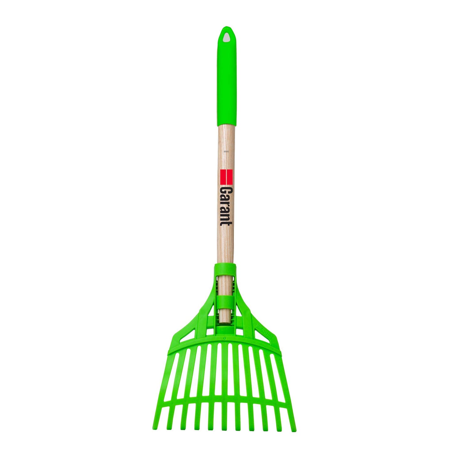 Shrub rake, short wood handle