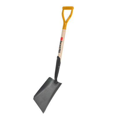 Square point shovel, wood handle, D-grip