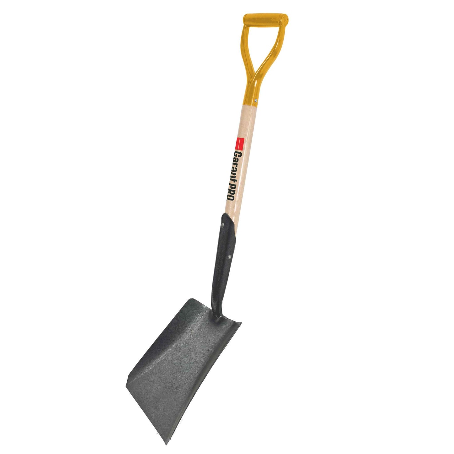 Square point shovel, wood handle, D-grip