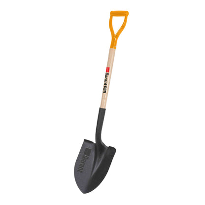 Round point shovel, wood handle, D-grip