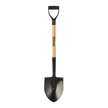 Round Point Tempered Steel Shovel with D-Grip Handle