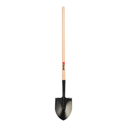 Round Point Tempered Steel Shovel with Long Handle