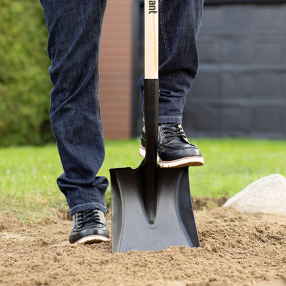Square Point Tempered Steel Shovel with D-Grip Handle