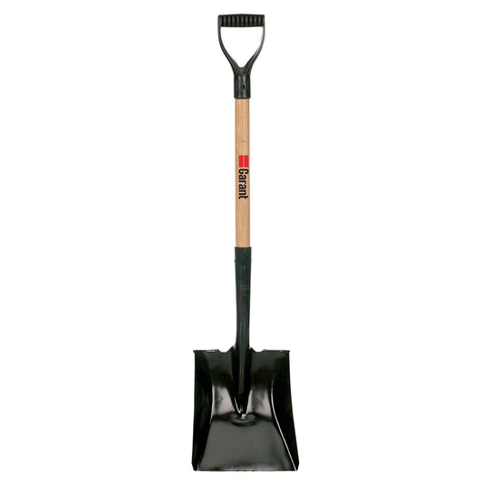 Square Point Tempered Steel Shovel with D-Grip Handle