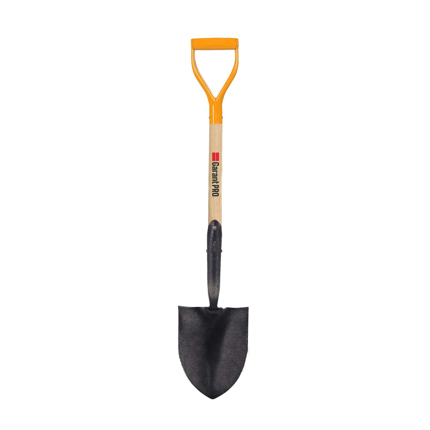 Round point shovel, wood handle, D-grip