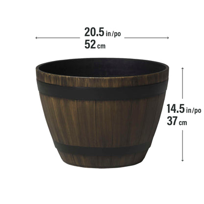 20.5’’ Wine Barrel Planter with wood effect