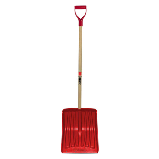 Snow shovel, 13.9" poly blade, steel wear strip