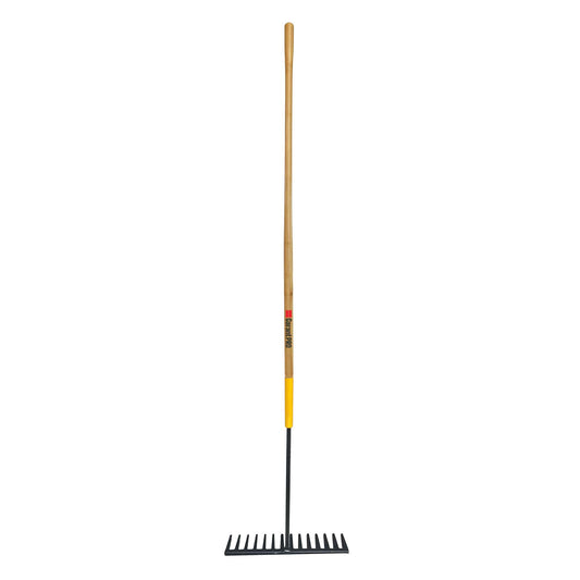 Level rake, wood handle