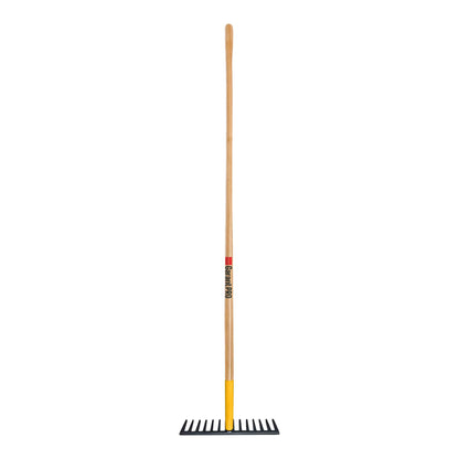 Level rake, wood handle