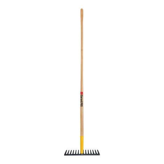 Level rake, wood handle