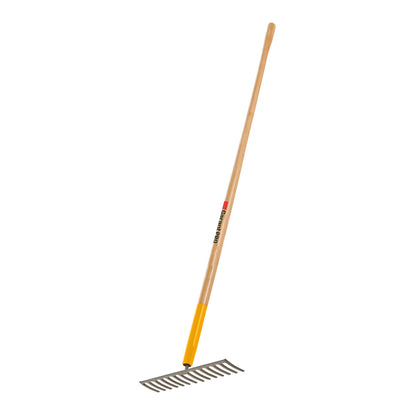 Level rake, wood handle
