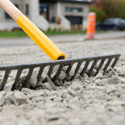 Level rake, wood handle
