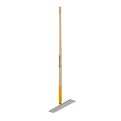 Level rake, wood handle
