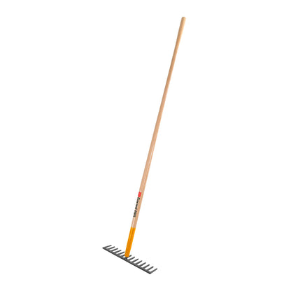 Level rake, wood handle