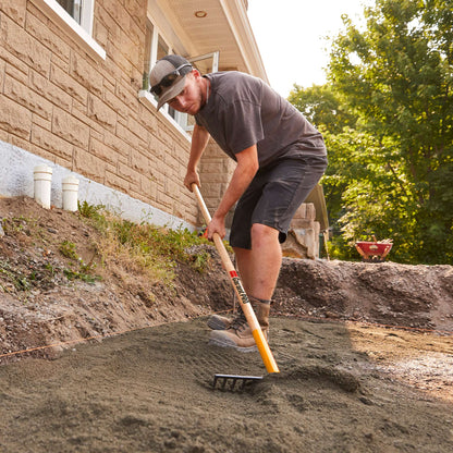 Level rake, wood handle