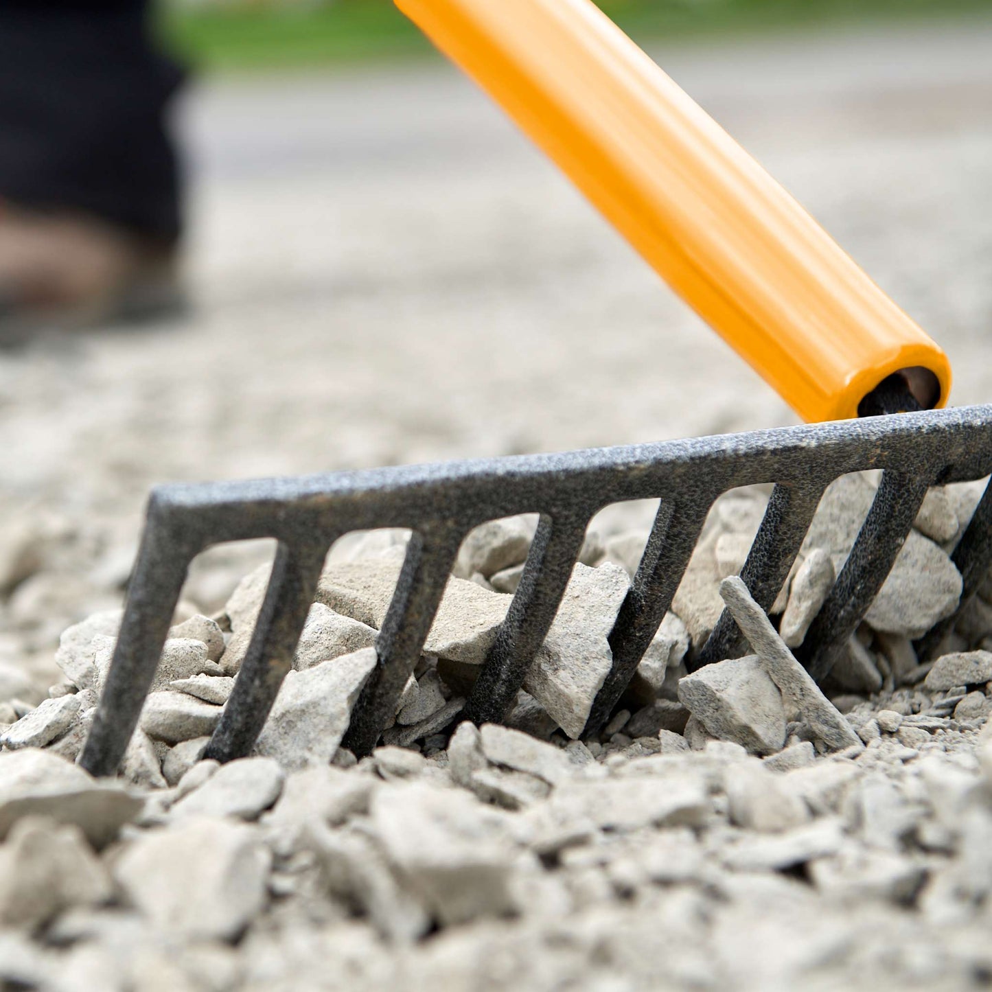 Level rake, wood handle