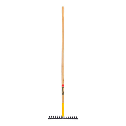 Level rake, wood handle