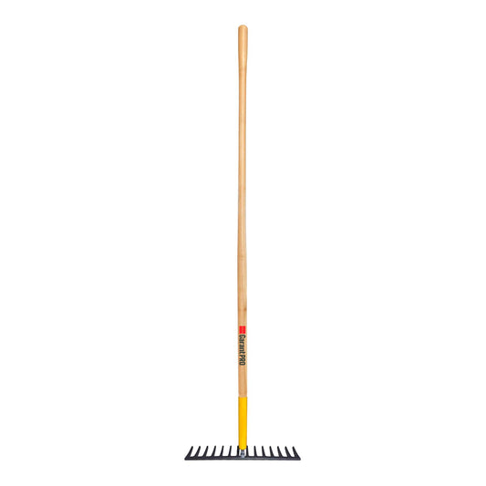 Level rake, wood handle