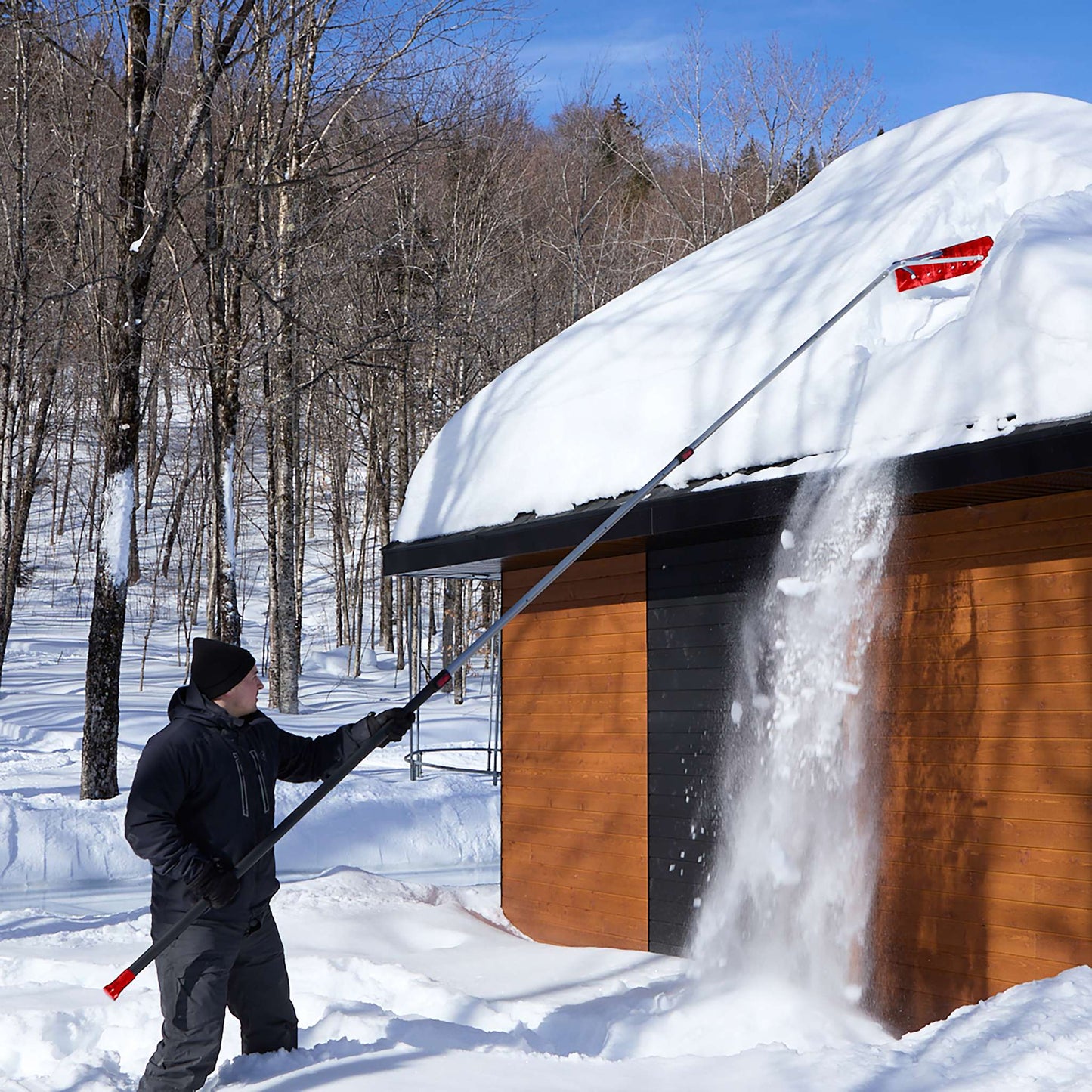 24" Telescopic Roof Rake with Aluminum Handle