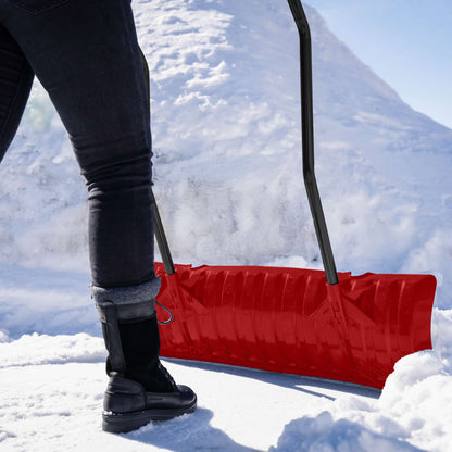 Snow pusher, steel handle, 36" poly blade