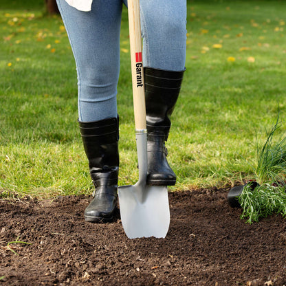 Round Point Tempered Steel Shovel with D-Grip Handle