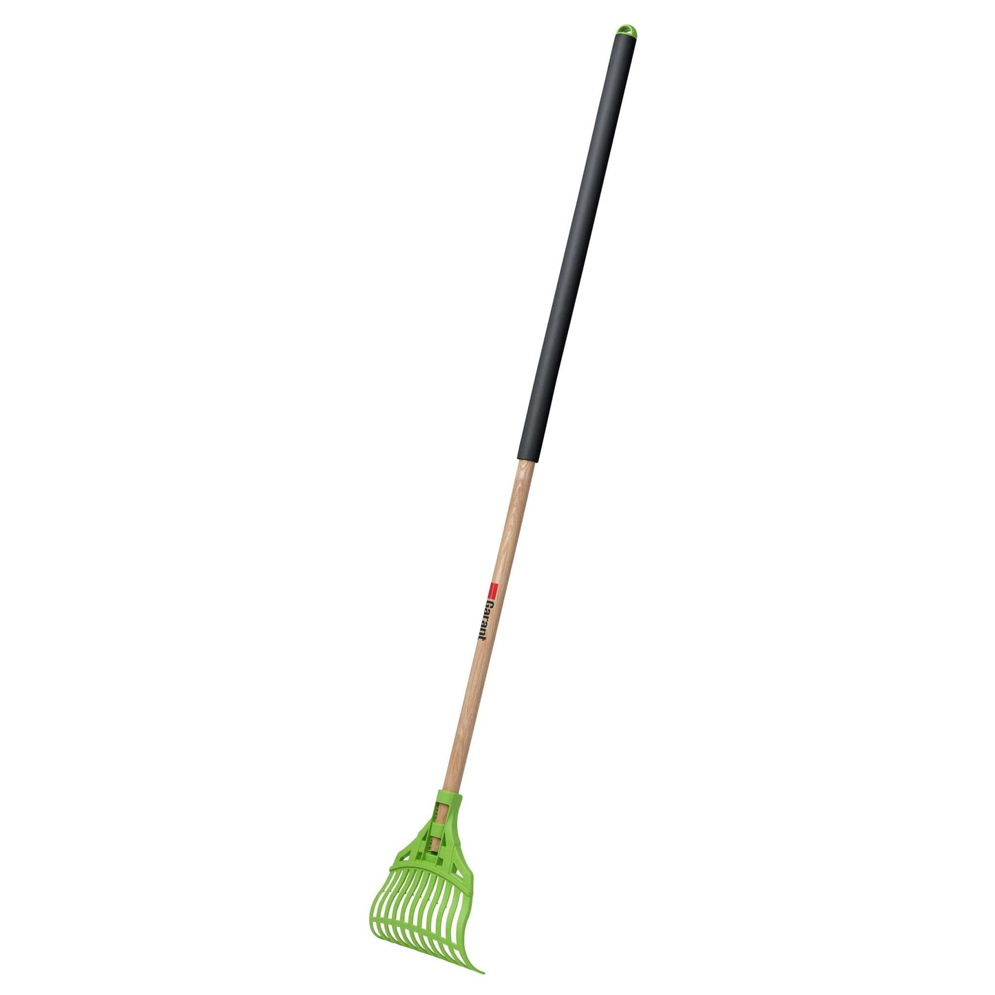 Shrub rake, wood handle